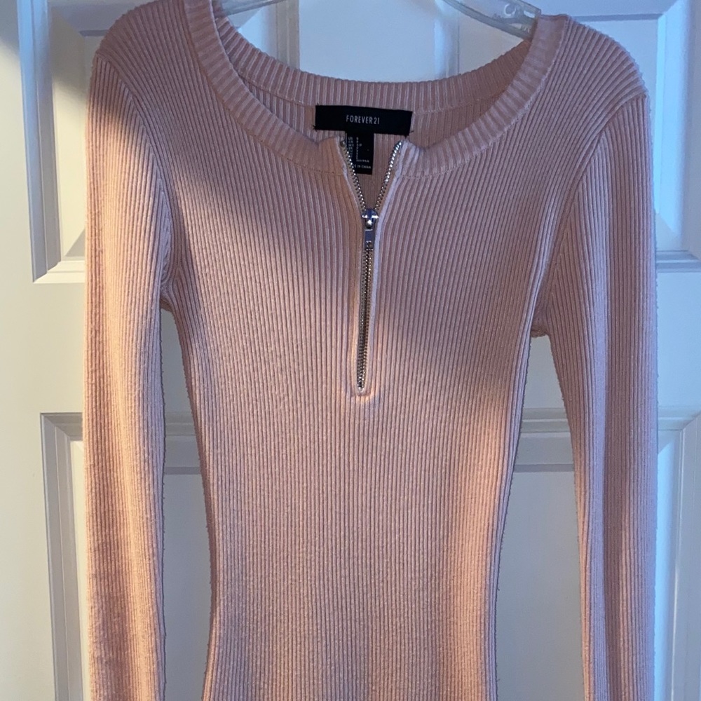 Bodycon ribbed baby pink forever 21 dress